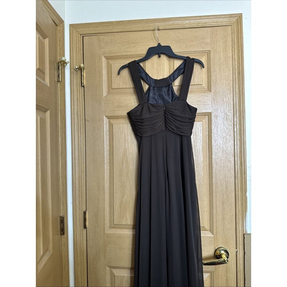 Alex Evenings Womens Brown Chiffon Formal Gown Size 8 - Picture 7 of 10